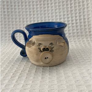 Teigland Bradford Handmade Sculpted 3D Pig Face Pottery Mug